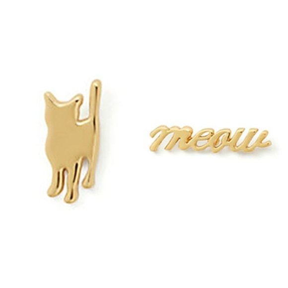 Kate Spade NY The Cat's Meow Mismatched Gold Earrings